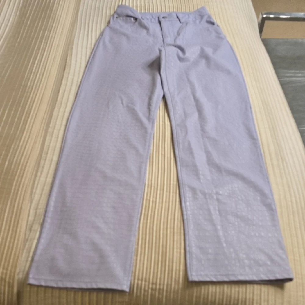 Naked Wardrobe Light Purple Crocodile Printed High Rise Jeans Size S
